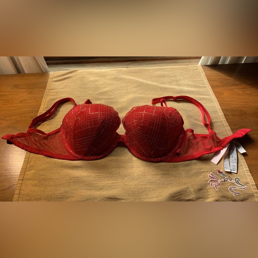 34D Victoria secret red and gold tshirt bra